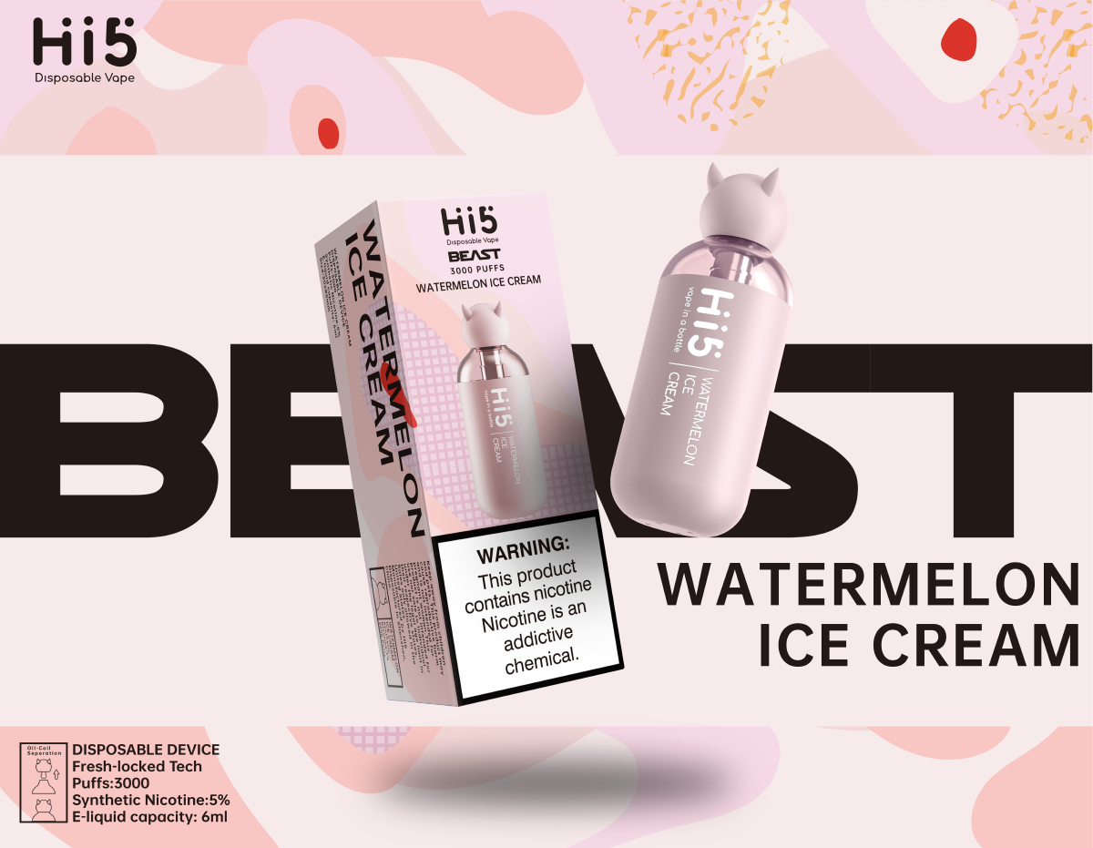 Hi5 Beast Disposable Vape Watermelon IceCream Flavor