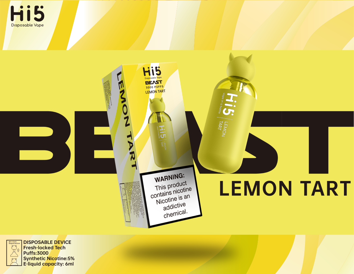 Hi5 Beast Disposable Vape Lemon Tart Flavor