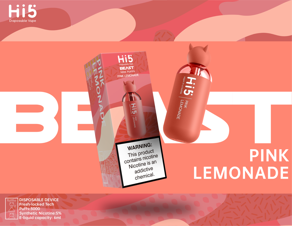 Hi5 Beast Disposable Vape Pink Lemonade Flavor
